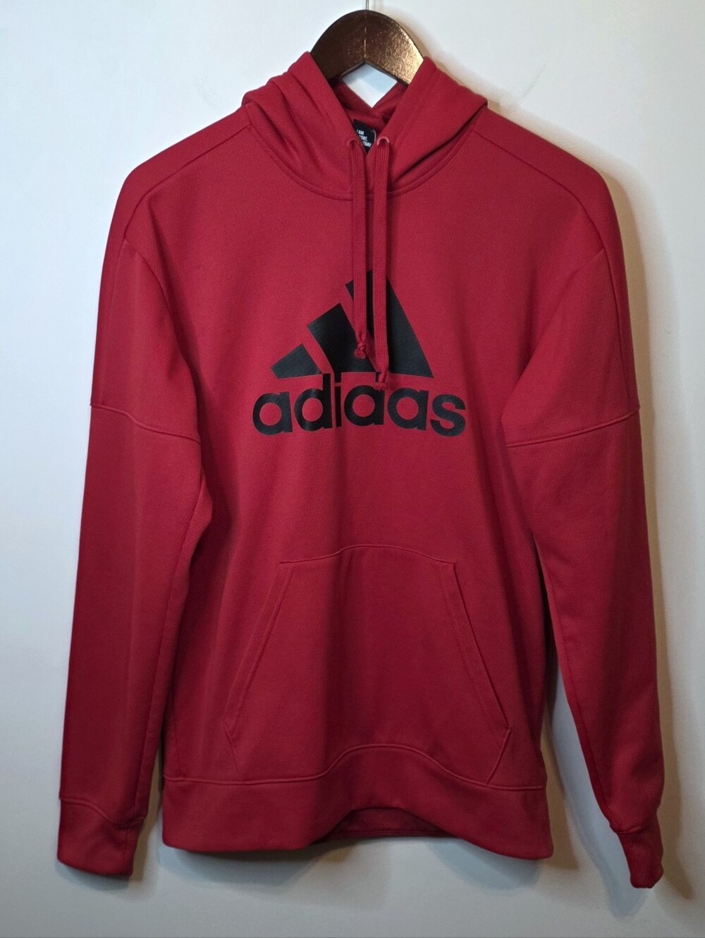 Adidas Climawarm Red Team Issue Big Logo Hoodie Size Small